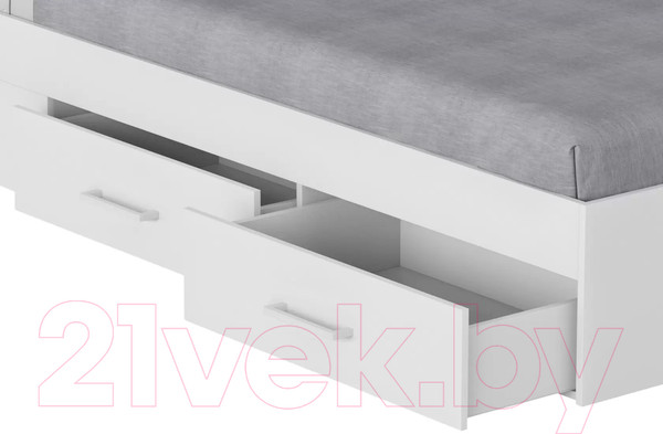 Изображение товара Двуспальная кровать Mio Tesoro Абрау с ящиками 160x200 (белый)