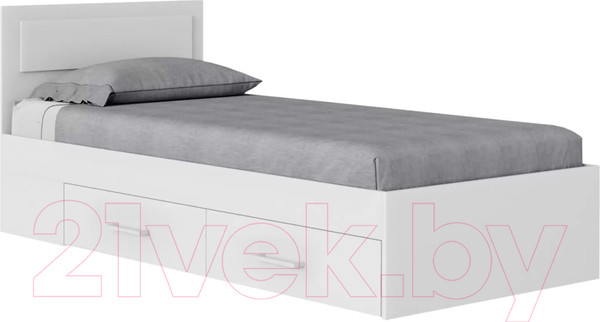 Изображение товара Односпальная кровать Mio Tesoro Абрау с ящиками 90x200 (белый)