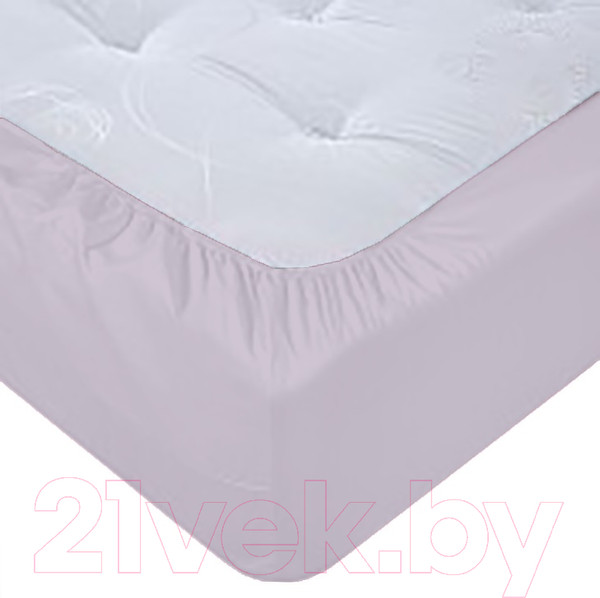 Изображение товара Простыня Luxsonia Поплин на резинке 90x200 / Мр0040-7 (сиреневый)