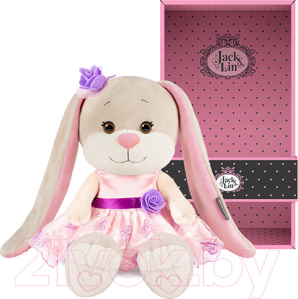 Изображение товара Мягкая игрушка Jack&Lin Зайка Лин в вечернем платье с цветком / JL-02202304-25