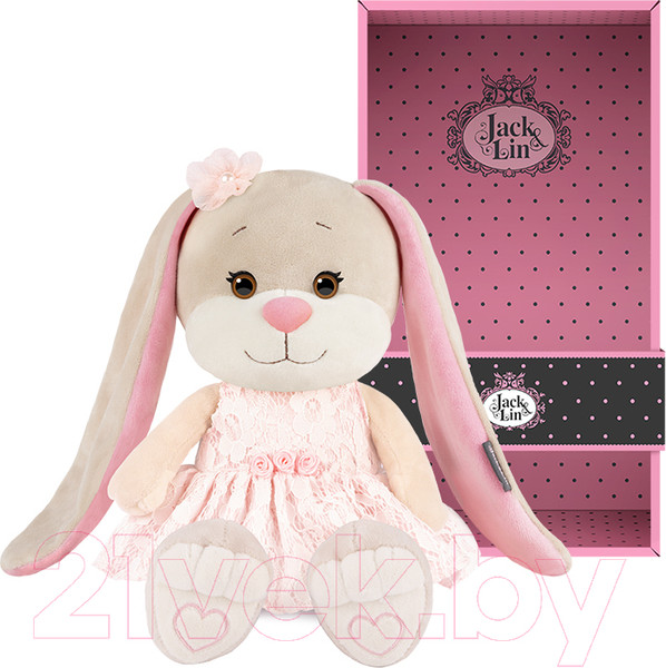 Изображение товара Мягкая игрушка Jack&Lin Зайка Лин в кружевном розовом платье / JL-02202316-25