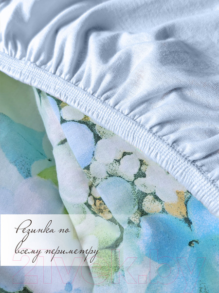 Изображение товара Простыня Luxsonia Трикотаж на резинке 140x200 / Мр0010-8 (голубой)