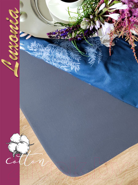 Изображение товара Простыня Luxsonia Трикотаж на резинке 180x200 / Мр0010-25 (графит)