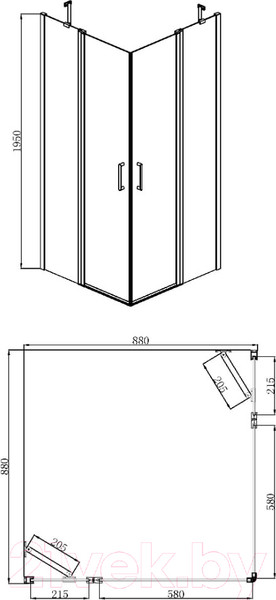 Изображение товара Душевой уголок Adema Анхел 90x90 (прозрачное стекло)