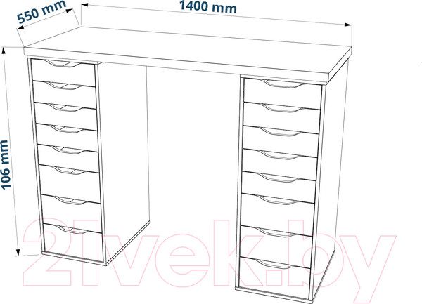Изображение товара Письменный стол Mio Tesoro Ингар 2/88 (белый)