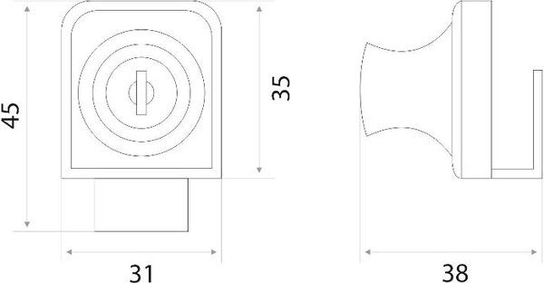 Изображение товара Замок мебельный Trodos 804 для стекла (хром)