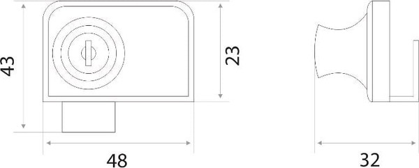 Изображение товара Замок мебельный Trodos 805 для стекла квадратный 2-ой (хром)