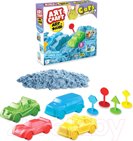 Изображение товара Набор для лепки Art Sand Автогонки / 03609 (500г)