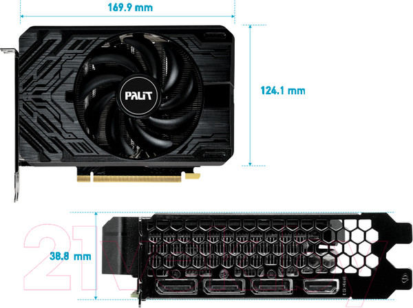 Изображение товара Видеокарта Palit GeForce RTX 4060 Ti StormX 8GB GDDR6 (NE6406T019P1-1060F)