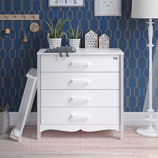 Изображение товара Комод Атон Felix (белый/серый камень)