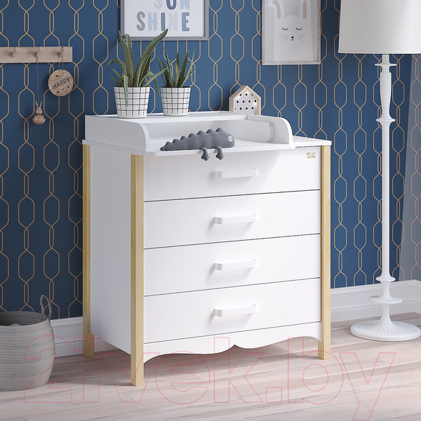 Изображение товара Комод Атон Felix (белый/натуральный)