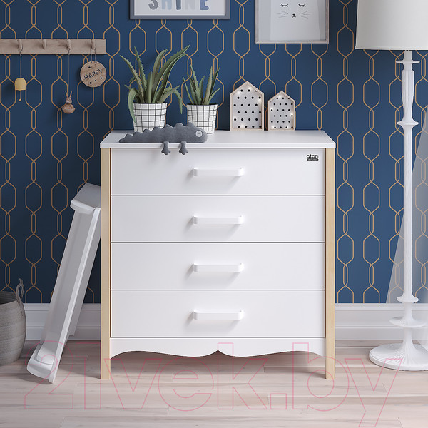 Изображение товара Комод Атон Felix (белый/натуральный)