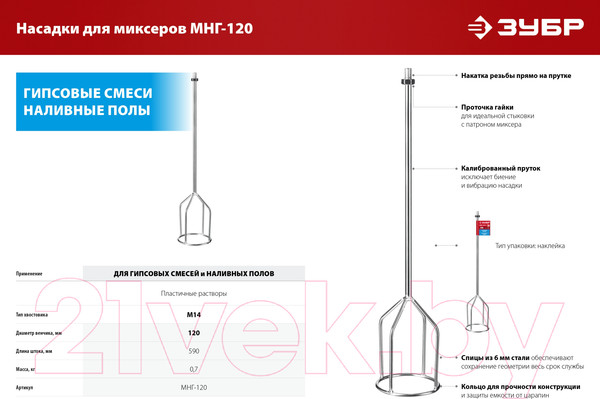 Изображение товара Насадка для электроинструмента Зубр МНГ-120