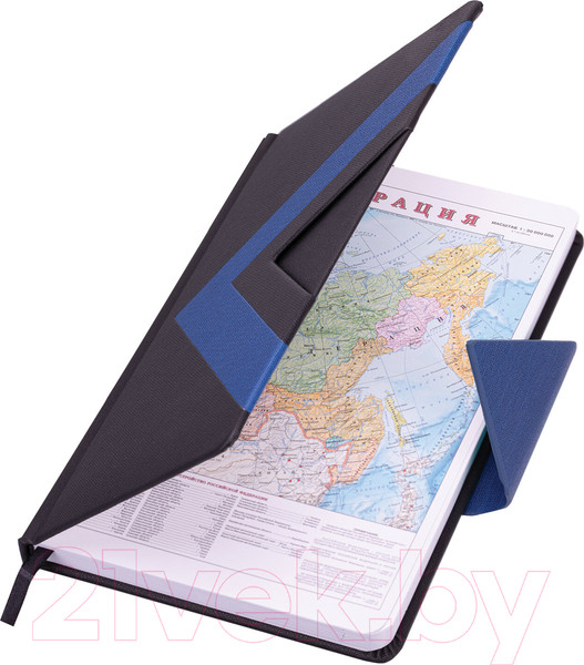 Изображение товара Ежедневник Brauberg Waves / 114453 (160л, черный/синий)