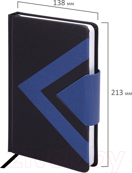 Изображение товара Ежедневник Brauberg Waves / 114453 (160л, черный/синий)