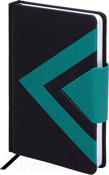 Изображение товара Ежедневник Brauberg Waves / 114454 (160л, черный/бирюзовый)