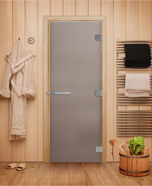 Изображение товара Стеклянная дверь для бани/сауны Doorwood Эталон 80x200 (сатин)