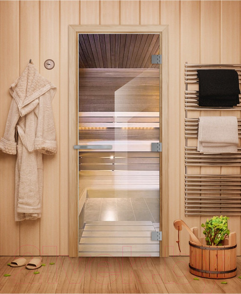 Изображение товара Стеклянная дверь для бани/сауны Doorwood Эталон 80x200 (прозрачный)