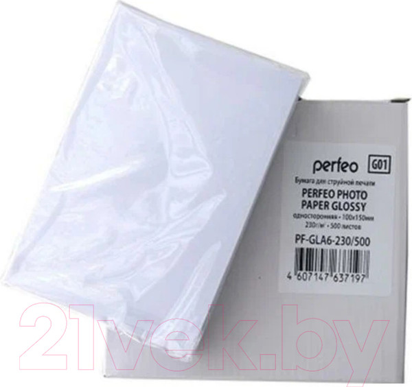 Изображение товара Фотобумага Perfeo G01 10x15 / PF-GLA6-230/500 (500л, глянцевая)
