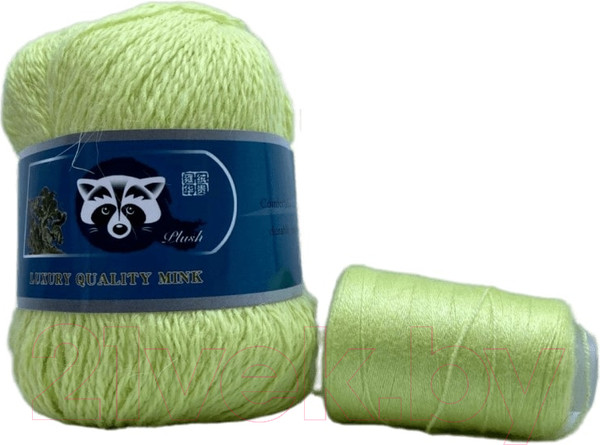 Изображение товара Набор пряжи для вязания ХоббиБум Пух норки / 061 (2 мотка, светло-желтый)