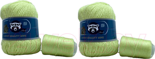 Изображение товара Набор пряжи для вязания ХоббиБум Пух норки / 061 (2 мотка, светло-желтый)