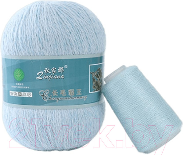 Изображение товара Набор пряжи для вязания ХоббиБум Пух норки / 069 (2 мотка, светло-голубой)