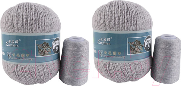 Изображение товара Набор пряжи для вязания ХоббиБум Пух норки / 857 (2 мотка, светло-серый)