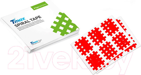 Изображение товара Кросс тейп Tmax Spiral Tape Type B (20 листов, красный)