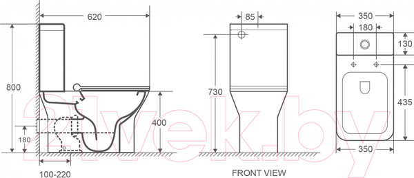 Изображение товара Унитаз напольный WeltWasser WW Zinnbach 001 GL-WT