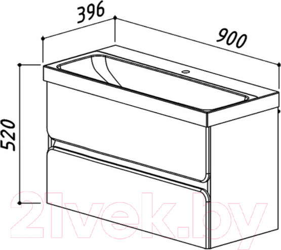 Изображение товара Тумба под умывальник Belux Париж НП90-02 (31, бетон чикаго/светло-серый)