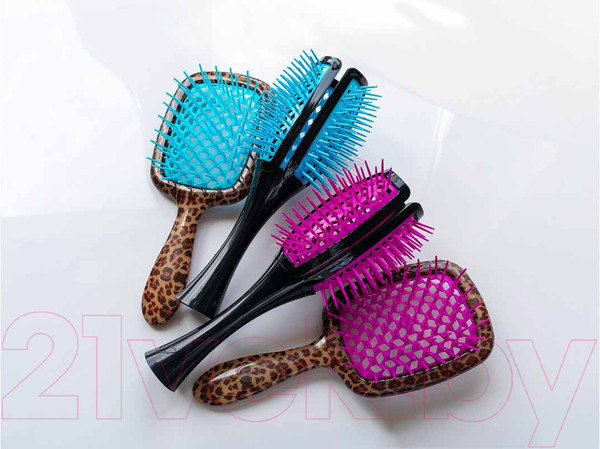 Изображение товара Расческа-массажер Janeke Superbrush SP230 MAC (леопард/бирюзовый)