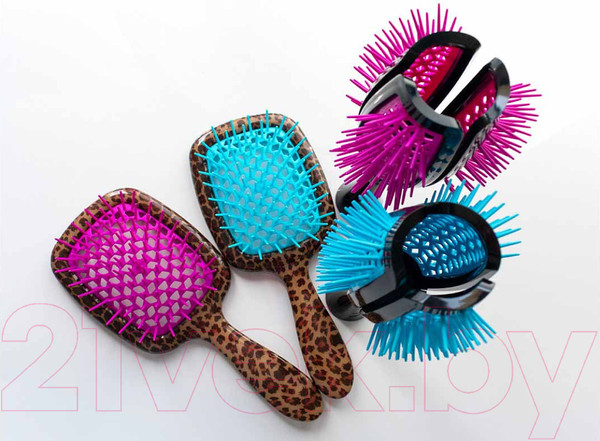 Изображение товара Расческа-массажер Janeke Superbrush SP230 MAC (леопард/бирюзовый)