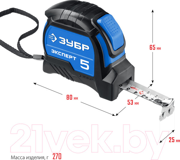 Изображение товара Рулетка Зубр Эксперт 34057-05-25_z02