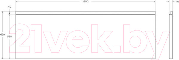 Изображение товара Экран для ванны Cezares PLANE-180-F-SCR-W37