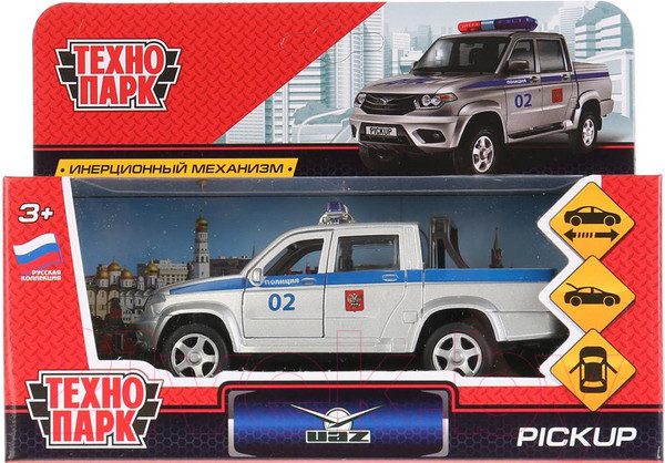 Изображение товара Автомобиль игрушечный Технопарк Uaz Pickup Полиция / PICKUP-P