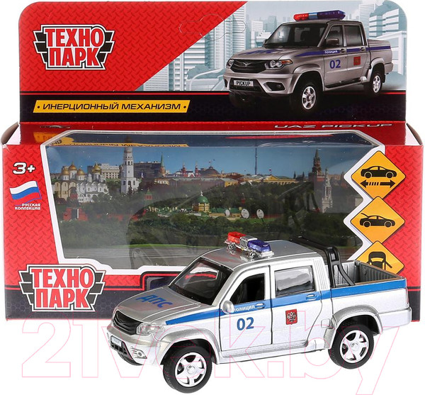 Изображение товара Автомобиль игрушечный Технопарк Uaz Pickup Полиция / PICKUP-P