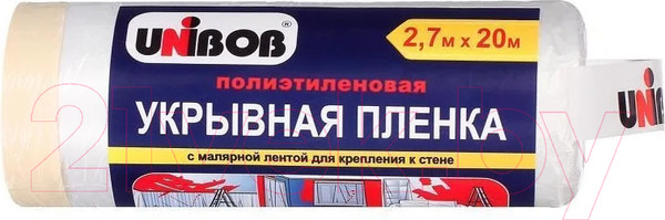 Изображение товара Пленка строительная Unibob С малярной лентой 2.7x20м / 49694