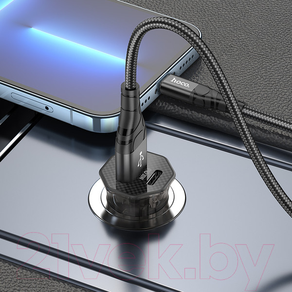 Изображение товара Адаптер питания автомобильный Hoco DZ16 (прозрачный/черный)