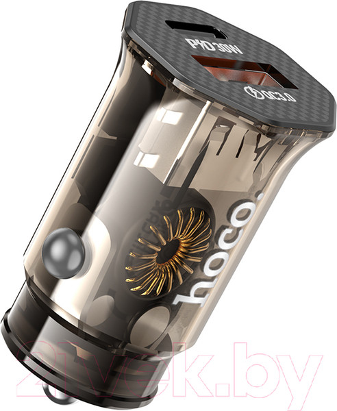 Изображение товара Адаптер питания автомобильный Hoco DZ16 (прозрачный/черный)