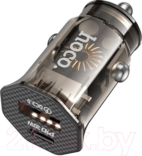 Изображение товара Адаптер питания автомобильный Hoco DZ16 (прозрачный/черный)