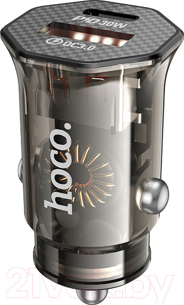 Изображение товара Адаптер питания автомобильный Hoco DZ16 (прозрачный/черный)