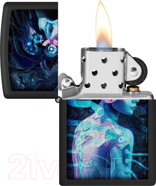 Изображение товара Зажигалка Zippo Cyborg Woman / 48517 (черный)