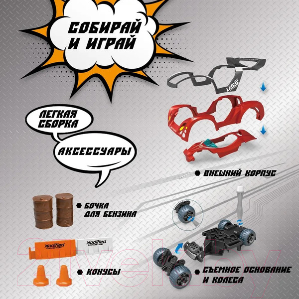 Изображение товара Конструктор инерционный Funky Toys Машинка / YS0281480 (красный)