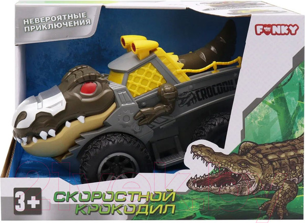 Изображение товара Автомобиль игрушечный Funky Toys Крокодил / FT0735702 (коричневый)