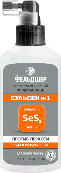 Изображение товара Спрей для волос Фельдшер Лосьон Сульсен №1 дерматологический против перхоти (110мл)