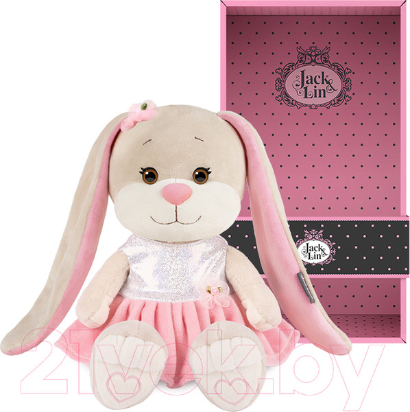 Изображение товара Мягкая игрушка Jack&Lin Зайка Лин в серебристо-розовом платье / JL-02202312-20