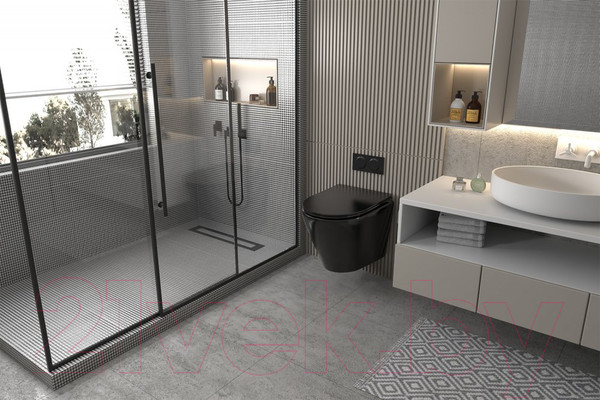 Изображение товара Унитаз подвесной Abber Bequem AC1102MB (черный матовый)