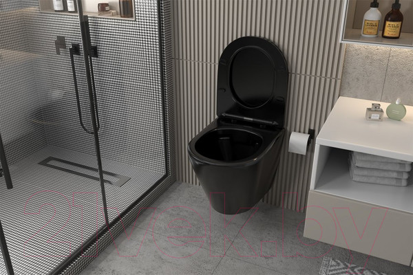 Изображение товара Унитаз подвесной Abber Bequem AC1102MB (черный матовый)