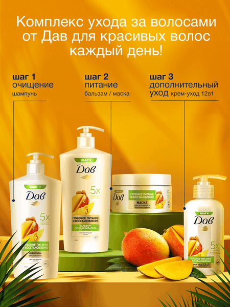 Изображение товара Маска для волос Dove Глубокое питание и восстановление с манго (300мл)