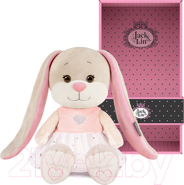 Изображение товара Мягкая игрушка Jack&Lin Зайка Лин в платье с сердечком / JL-02202314-20
